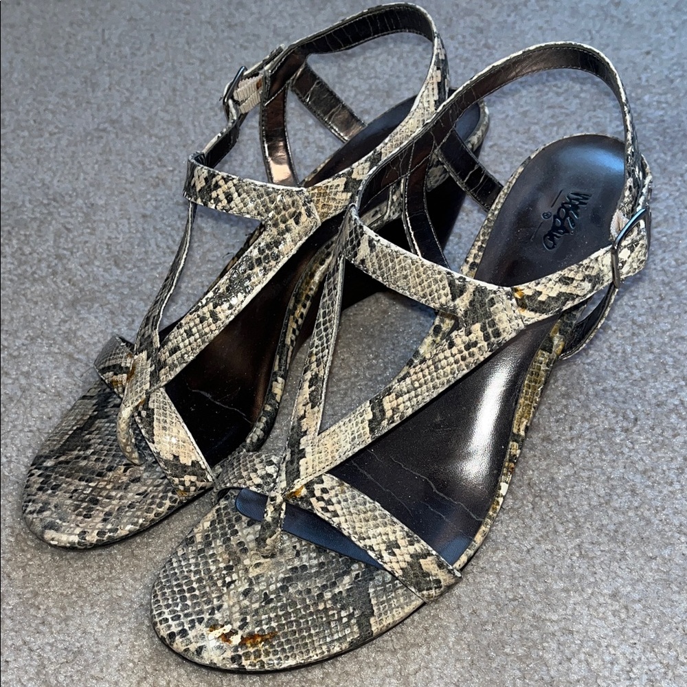 Snake print wedges